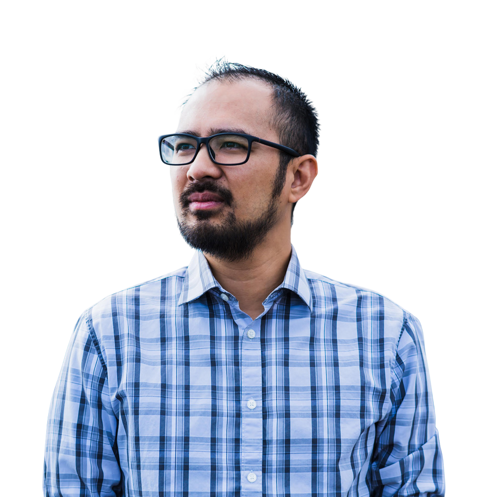 A image of a concrete sphere, balanced between two other larger spheres